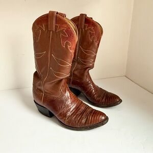 Tony Lama lizard skin leather cowboy western boots size 9 1/2 D